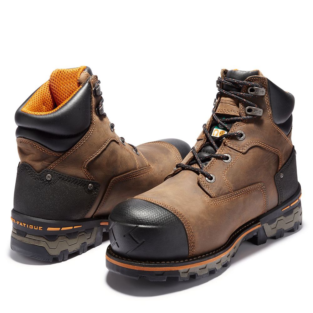 Botas de Trabajo Masculino - Timberland Pro® Boondock 6\" Comp Toe - MRQIZ7968 - Marrom/Pretas